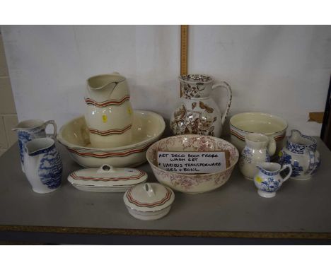 An Art Deco Boch Frere washing set with various other jugs