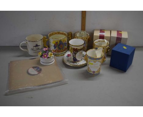 Group of commemorative ceramics including a large Paragon loving cup commemorating Coronation of George VI and Queen Elizabet