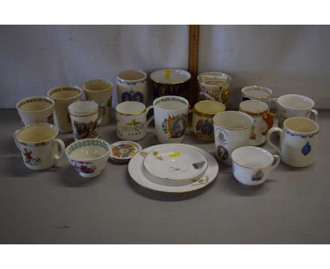Group of commemorative ceramics including  George VI and Queen Elizabeth Paragon mug