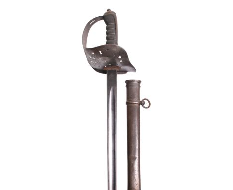 British Edward VII 1897 Pattern NCO’s Sword, standard pattern with large dish guard having cipher of Edward VII to the centre