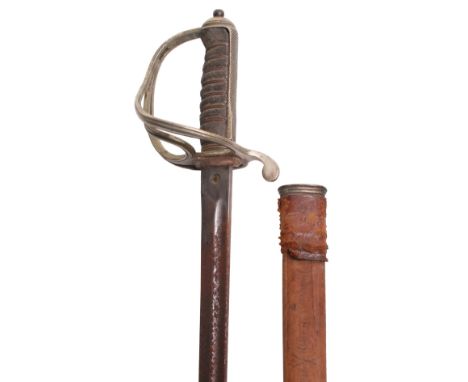 1821 Pattern British Officers Sword, original grip retaining the original wire. Sword is complete with the original scabbard,