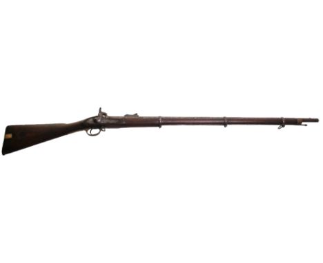 A .577” Enfield 3 Band Percussion Service Rifle Returned From India, barrel 39”, ladder rear sight (incomplete), lock stamped