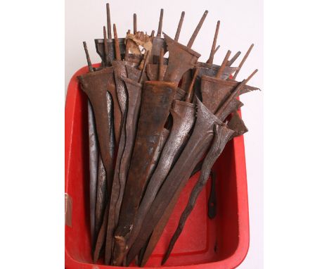 29 Assorted Non-Balinese Kris Blades, wavy and straight, various pamor, some light rust and damage, sold as viewed and not su