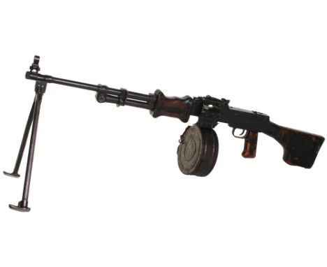 Russian RPD Light Machine Gun, 7.62 x39mm calibre / chamber with 20.5 inch barrel. Complete with drum magazine. Some wear to 