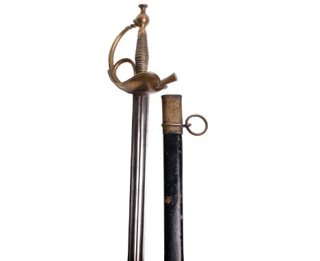 Continental Cuirassier Officer’s Sword of Russian Type, second half of the 19th century, straight tri-fullered polished blade