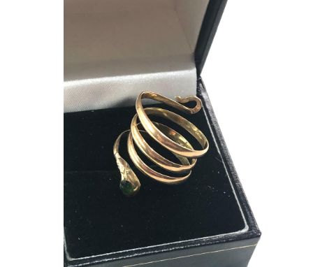 14ct gold antique coiled snake ring weight 3.2g 