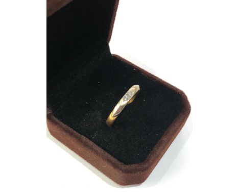 Antique 22ct gold diamond top band ring weight 4.6g 