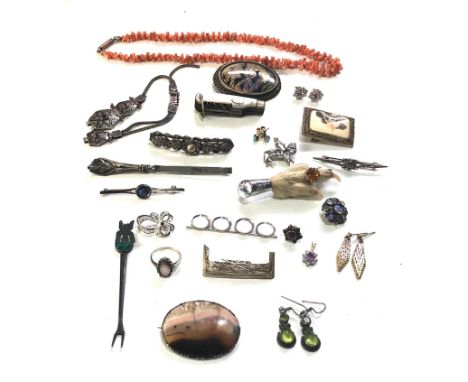 Large Selection vintage silver jewellery and other items 