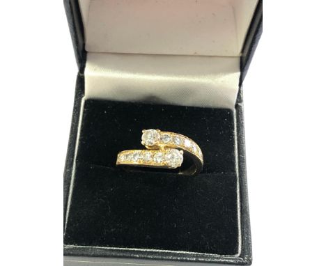 Fine French 18ct gold diamond ring est diamond weight 1.20ct, ring size is approximately P, this piece is in overall good con