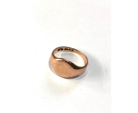 Antique 9ct rose gold signet ring weight 4.2g 