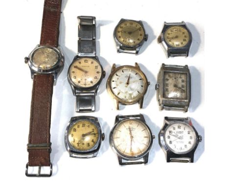 Selection of vintage gents wristwatches parts spares or repair 
