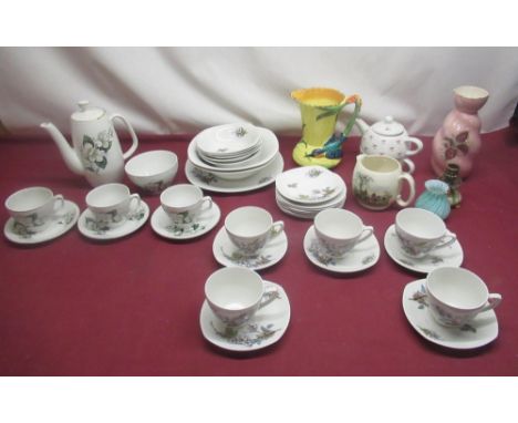 Burleigh ware jug, partial Midwinter tea set, partial Sylvac tea set,etc 