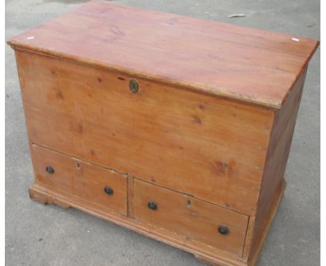 Victorian stained blanket box, with two frieze drawers on bracket feet, 96cm wide 53.5cm deep 71cm high 