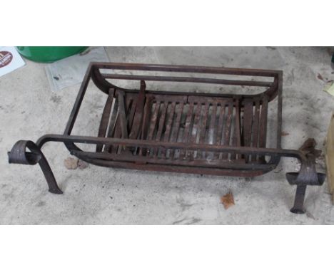 Cast iron fire grate, L86cm 