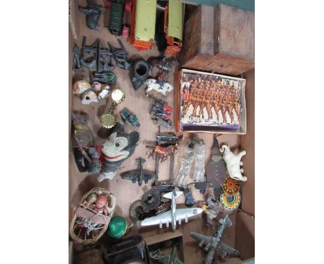 Collection of child's toys including Schuco tinplate clockwork dancing bear and mouse, papier mache Mickey Mouse glove puppet