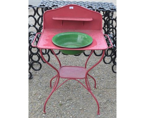 Painted steel wash stand with basin 