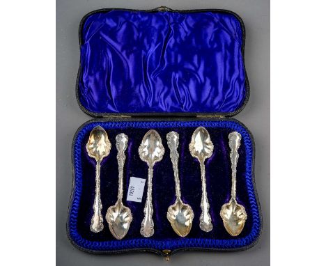 Cased set of 6 hallmarked sterling silver tea spoons, Sheffield 1902 