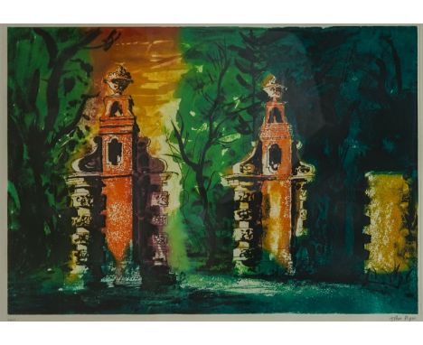 John Piper (1903-1992) 'Blenheim Gates' No.69/75 print, signed and No. in pencilPrint appears to be in good condition, framed