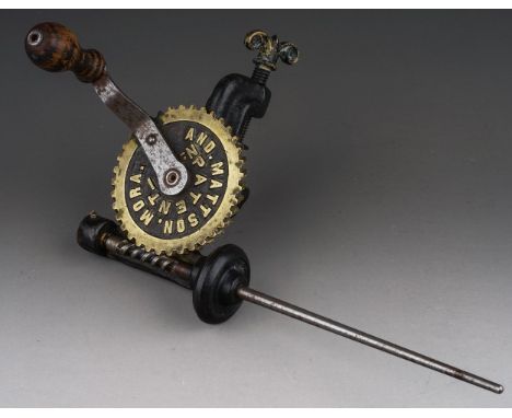 A vintage Swedish Anders Mattson Mora table mounting bobbin winder 