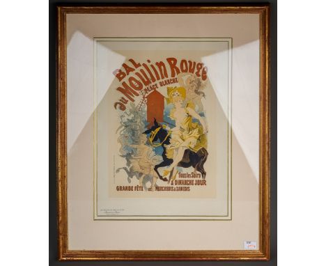 After Jules Cheret (French 1836 - 1932) "Bal au Moulin Rouge Place Blanche", a colour lithograph, embossed mark lower right, 