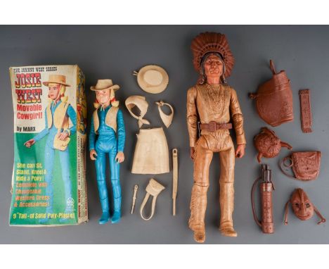 A boxed Louis Marx &amp; Co 'The Johnny West Series Josie West Movable Cowgirl', complete with accessories and instructions a