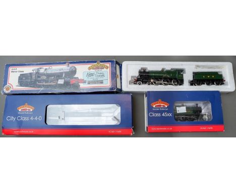 Assorted boxed 00 gauge Bachmann trains to include: 7800 Torquay Manor GWR, City Class 3708 Killarney GWR Green, boxed and a 