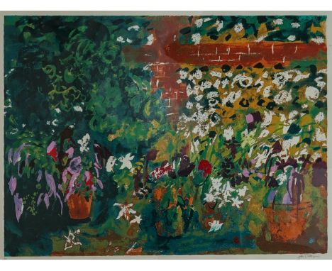 John Piper (1903-1992) 'Terrace with red pots, A/P print, signed in pencil 