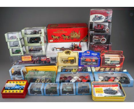 Twenty seven boxed modern die cast vehicles and sets by Corgi, Oxford, Matchbox, Lledo, etc, includes, cars,fire engine, moto