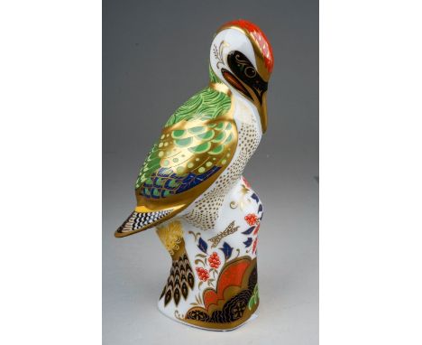 A Royal Crown Derby Signature Collection Newstead Woodpecker paperweight, from an edition of 750, gold stopper, first quality