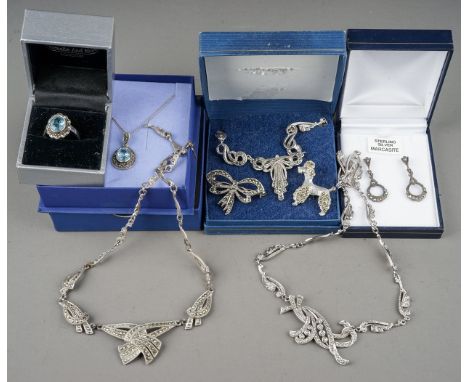 Collection of vintage marcasite jewellery to include some silver examples 