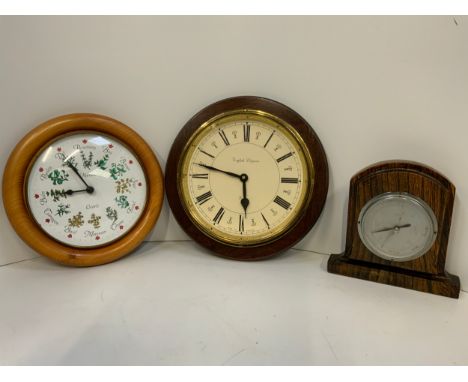 2x Wall Clocks and Barometer 