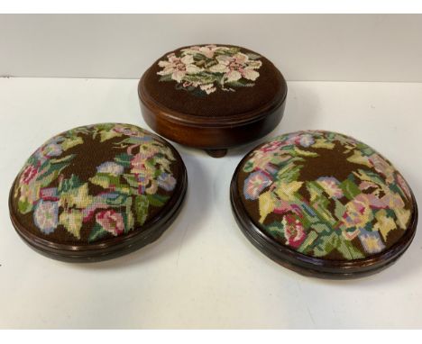 Pair of Tapestry Stools and One Other 
