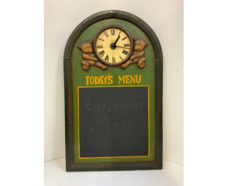 Wooden Clock Menu Sign 