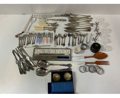 Cutlery, Cake Forks, Pickle Forks etc, Ceramic Ointment Pot and Minim Measure 