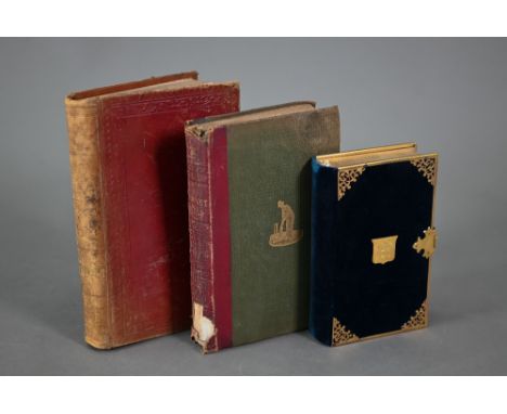 A good quality 1840 Book of Common Prayer, 16mo pocket edition, bound in gilt brass and blue velvet with watered silk lining 