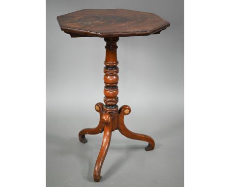 An octagonal tilt top tripod table in the Chippendale manner, 19th century, 47 cm x 48 cm x 70 cm h