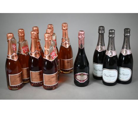 Eight bottles of A Montgenost Jean Larrey Cuvee Rose Champagne, three bottles of Italian Bruno Giacosa Spumante Rose Extra Br