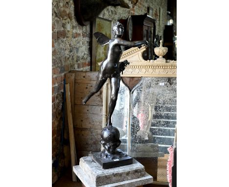 Michel Leonard Beguine (1855-1929), a brown bronze sculpture 'Le Printemps' (Allegory of Spring), late 19th century, signed, 