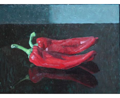 Graham Jones (b 1956) RP - 'Red Chilli', oil on board, signed lower right, 28 x 36 cm ARR may be applicable 