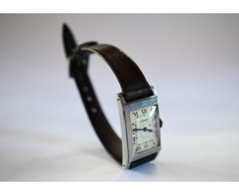 Le Coultre, a 22 mm stainless steel cased tank watch, the mechanical movement no.120240 (circa 1940), the case-back no.200807