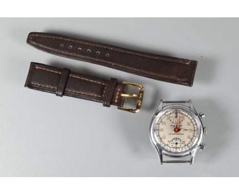A vintage gent's Pierce Chronographer wristwatch, circa 1950s, the Swiss jewelled lever movement with silvered dial, as found