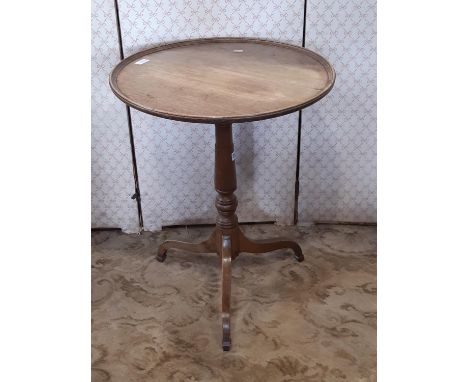 19th century mahogany circular tray top occasional table with tuned pillar and shaped tripod 