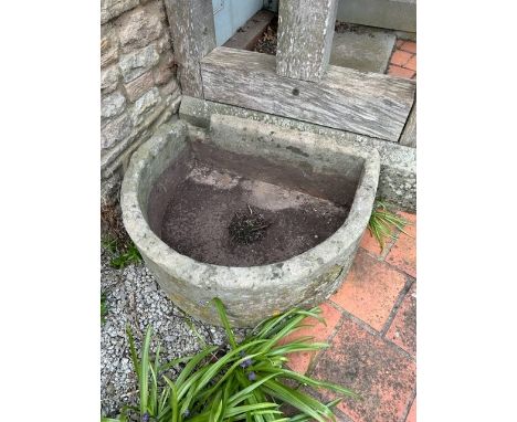 A natural stone D end trough, approx 73cm x 59cm x 30cm deep, to be viewed and collected: Crossways Chapel, Thornbury, BS35 3