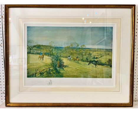 Lionel Edwards (1874-1954) - Three signed prints in colours to include: 'The Beaufort - Dauntsey Vale from Great Wood', penci