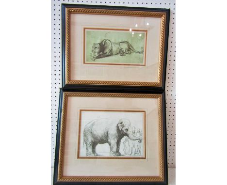 Eight Framed Decorative Prints and a Painting to Include: Ducks in flight, watercolour on fabric, unsigned; Two prints of ske