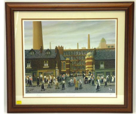 X TOM DODSON; a limited edition colour print, 'Dinner-Time at t'Mill', no.132/850, numbered with gallery stamp lower right, 3