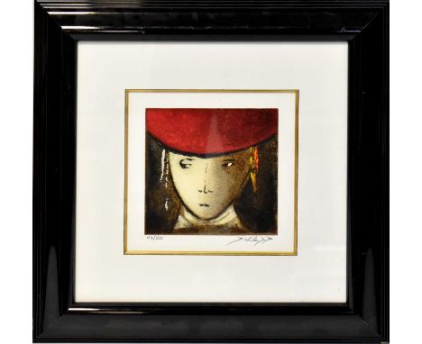 X DAVID SCHLUSS (b. 1943-); a signed limited edition serigraph 'Eva', signed in pencil to the margin lower right, numbered 15