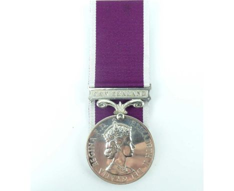 A Queen Elizabeth II New Zealand Army Long Service Good Conduct Medal awarded to Captain R. Edwards of the Royal New Zealand 