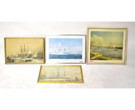 E K (active 1900); pair of oils depicting maritime scenes, one with lighthouse and rocks in the foreground, with sailing ship