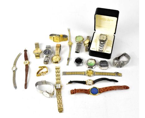 A quantity of wristwatches, mainly gentlemen's, various makes including Casio, Vogue, Sekonda, etc.